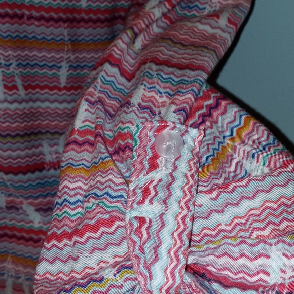 Kaktus Hi-Low Blouse Size Large Multi Color Stripes Soft 100% Rayon - Picture 11 of 14